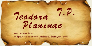 Teodora Planinac vizit kartica
